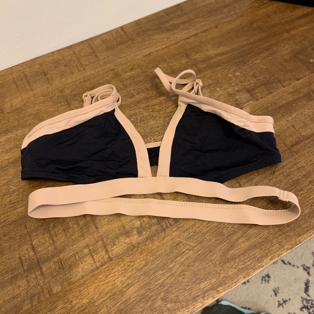 l space bikini top platinum color block top